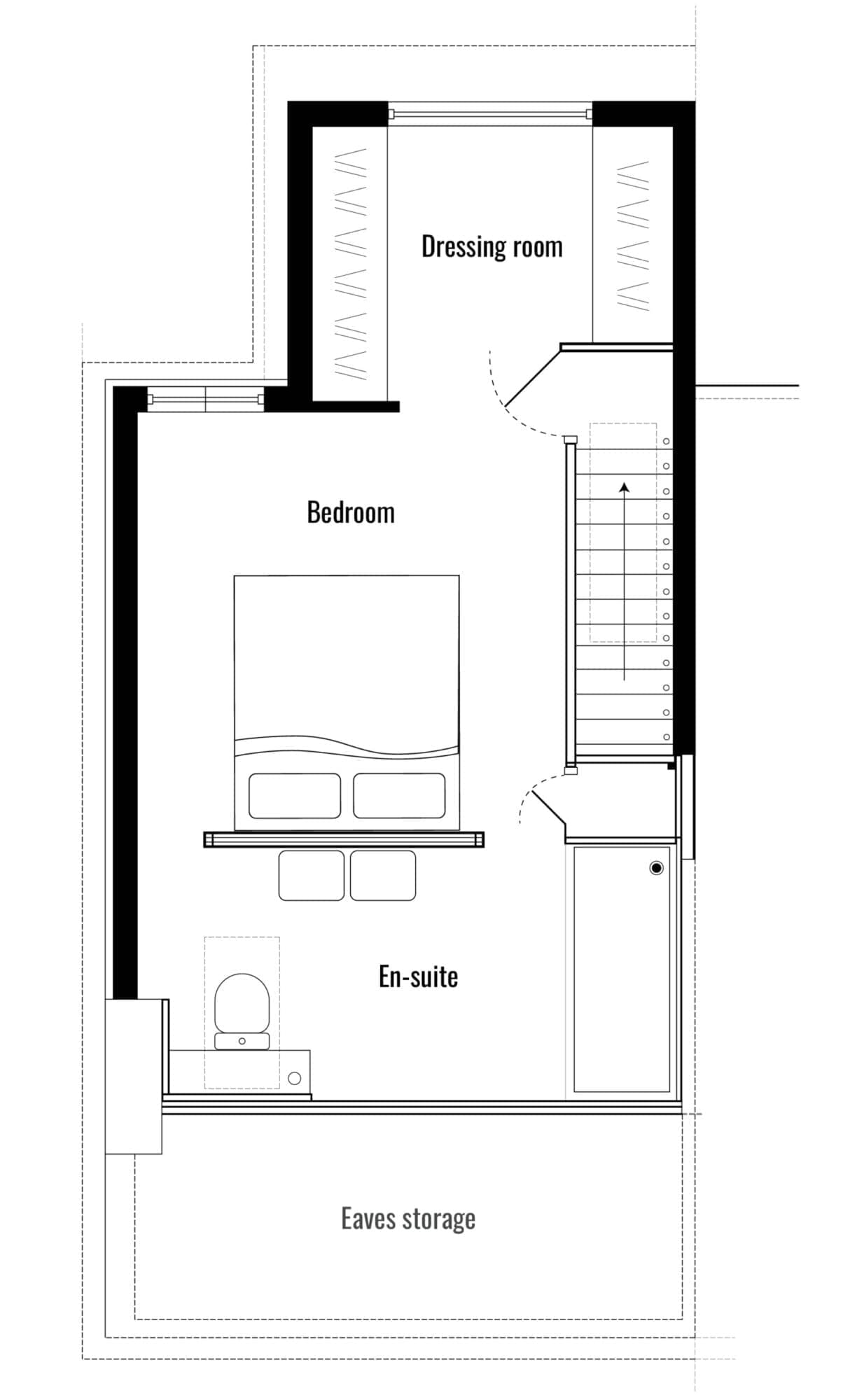 L-Shaped Dormer Loft Conversion Floor Plan bedroom loft conversion floor plan